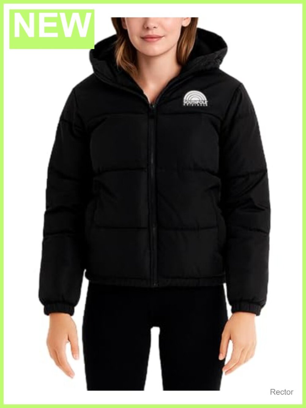 Southpole Womens Puffer Jacket Wind Water Resistant Hooded Coat